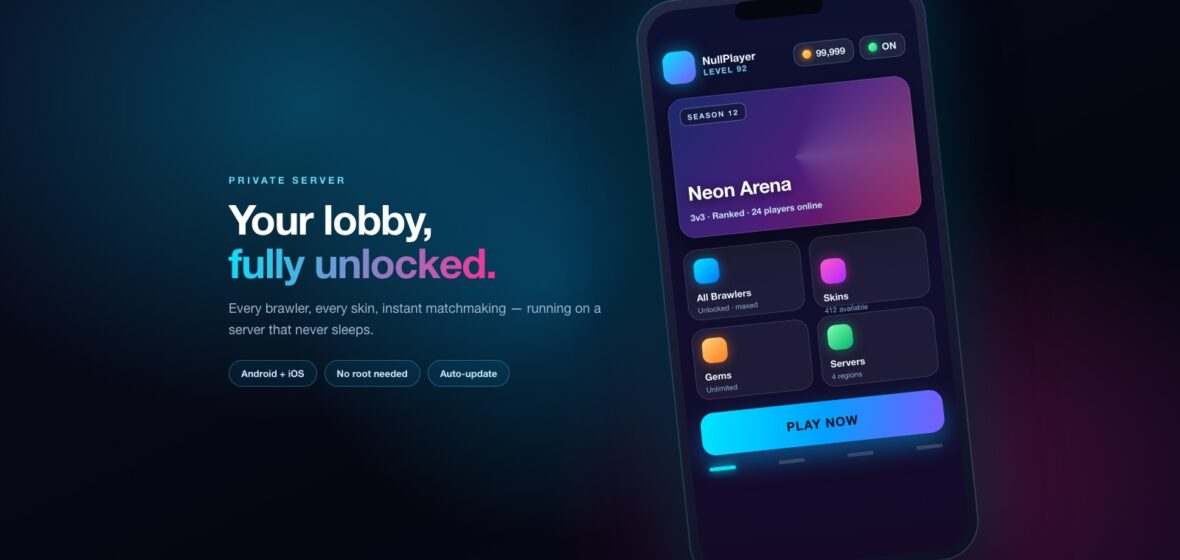 Unlocked lobby on mobile Phone showing an unlocked game lobby