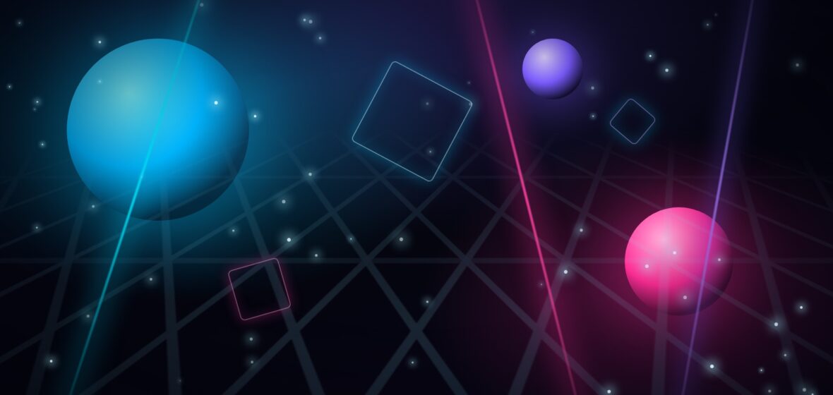 Neon arena background Abstract neon arena grid